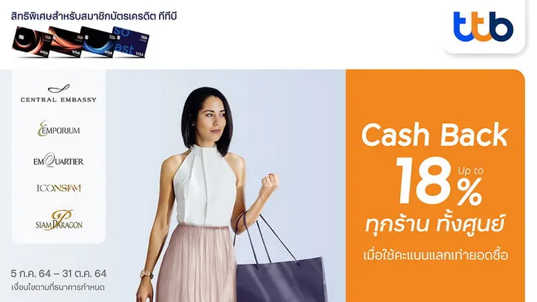 บัตรเครดิต ทีทีบี มอบสิทธิพิเศษช้อปสุดคุ้...