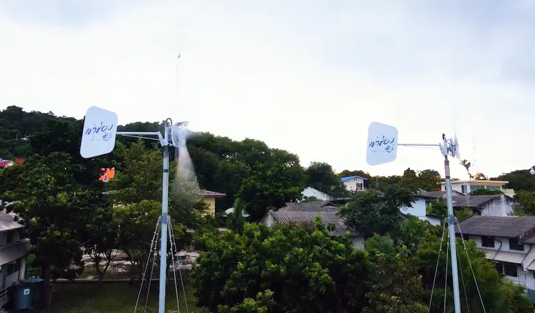 "ท้าไม่ทิ้ง กับกาแฟเขาช่อง ซีซั่น 2 เก็บแยกแลกดื่ม" มอบ กังหันลมผลิตไฟฟ้า ส่งเสริมการใช้พลังงานบริสุทธิ์