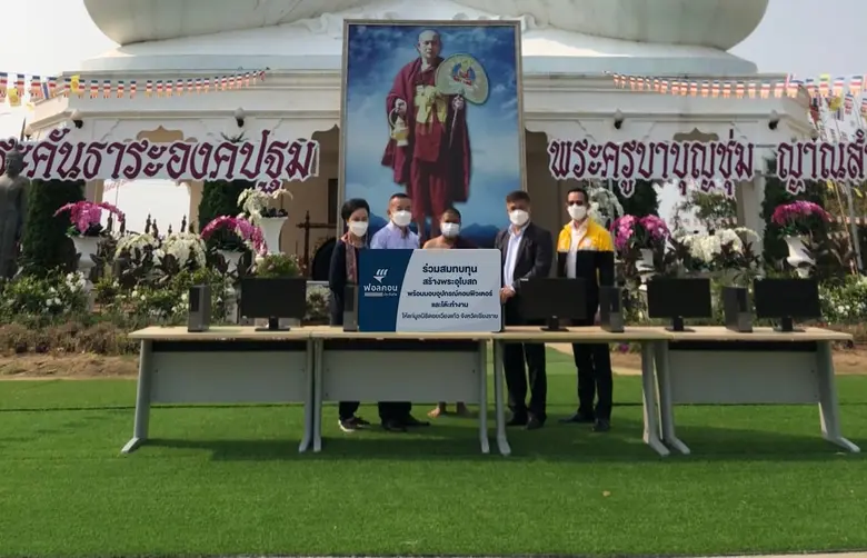 ฟอลคอนประกันภัยร่วมสร้างพระอุโบสถวัดพระธา...