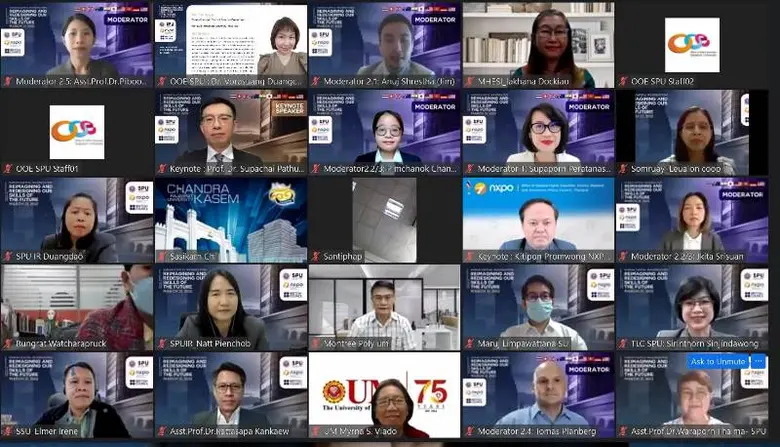 SPU เปิดงาน Virtual International 2022 สัมมนาระหว่างประเทศเสมือนจริง "การเพิ่มสูงสุดของทุนมนุษย์: การสร้างจินตนาการและออกแบบทักษะแห่งอนาคตใหม่"