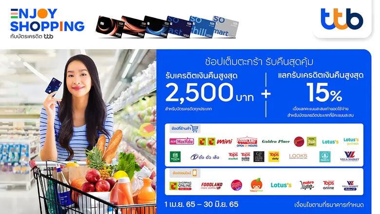 บัตรเครดิต ทีทีบี มอบสิทธิพิเศษให้นักช้อป...