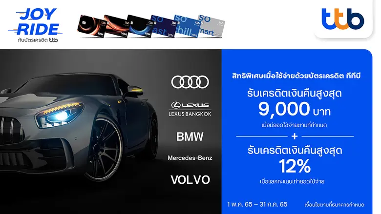 บัตรเครดิต ทีทีบี มอบสิทธิพิเศษเหนือระดับให้กับลูกค...