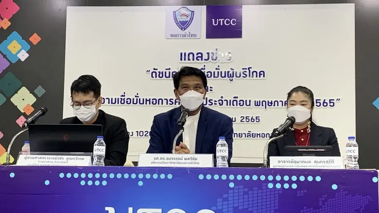 จากผลของการสำรวจความเชื่อมั่นของผู้บริโภค...