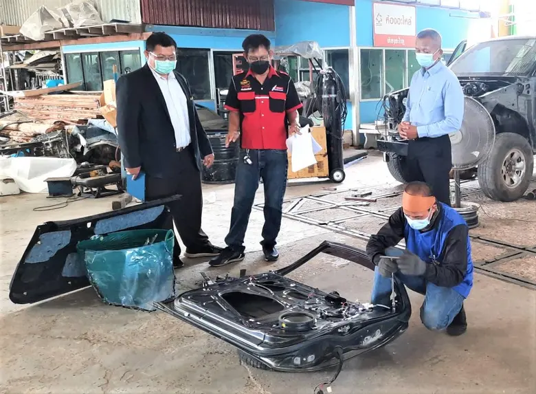 สำนักงานพัฒนาฝีมือแรงงานมุกดาหาร ดำเนินการทดลองทดสอบมาตรฐานฝีมือแรงงานตาม มาตรา 26 สาขาช่างเคาะตัวถังรถยนต์ ระดับ 1