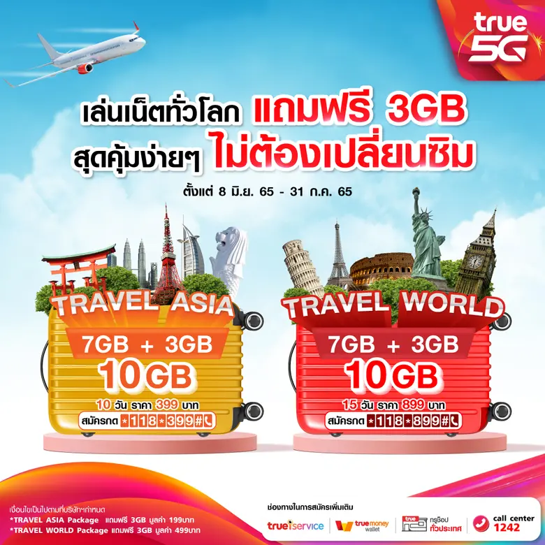 ได้เวลาออกไปท่องโลก … ทรูมูฟ เอช มอบสิทธิ...