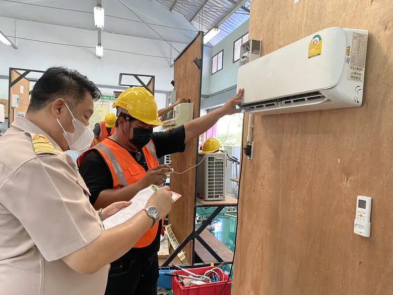 สนพ.หนองคาย ทดสอบมาตรฐานฝีมือแรงงานแห่งชาติ สาขาช่างเครื่องปรับอากาศในบ้านและการพาณิชย์ขนาดเล็ก ระดับ 1