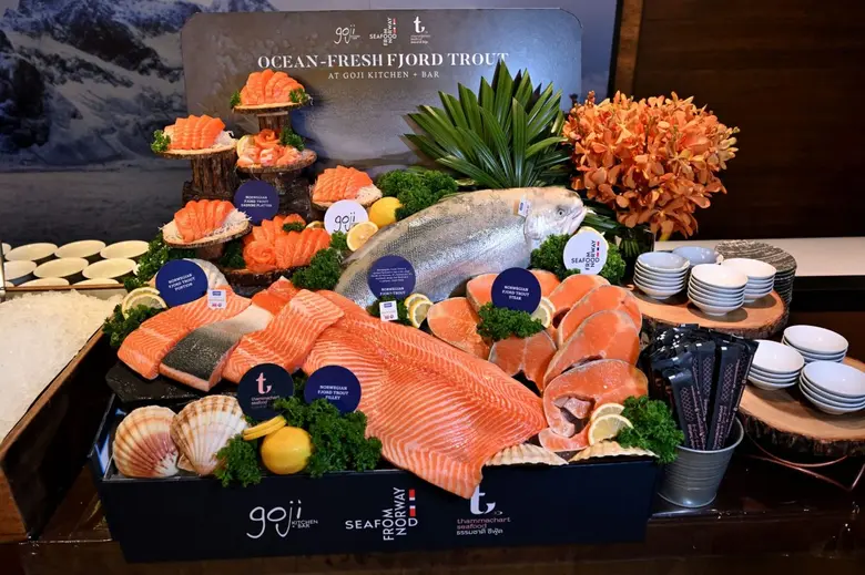 ฟยอร์ดเทราต์แหวกว่ายทวนกระแสธารน้ำแข็งที่...