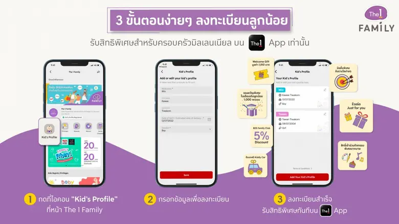 The 1 Family ครองความเป็นผู้นำ Online Community Hub เพื่อครอบครัวมิลเลนเนียลทุกไลฟ์สไตล์ ชวนสมาชิกลงทะเบียนข้อมูลลูกน้อย รับสิทธิพิเศษคุ้มกว่าบน The 1 App ที่เดียว