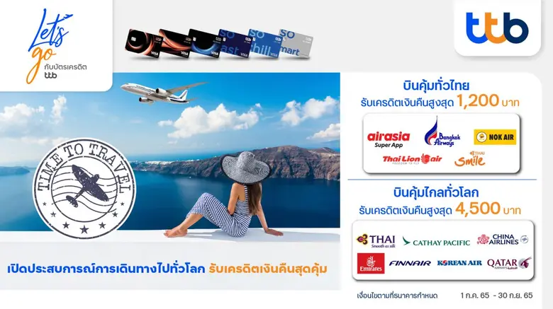 บัตรเครดิต ทีทีบี เอาใจกลุ่มนักเดินทางท่อ...