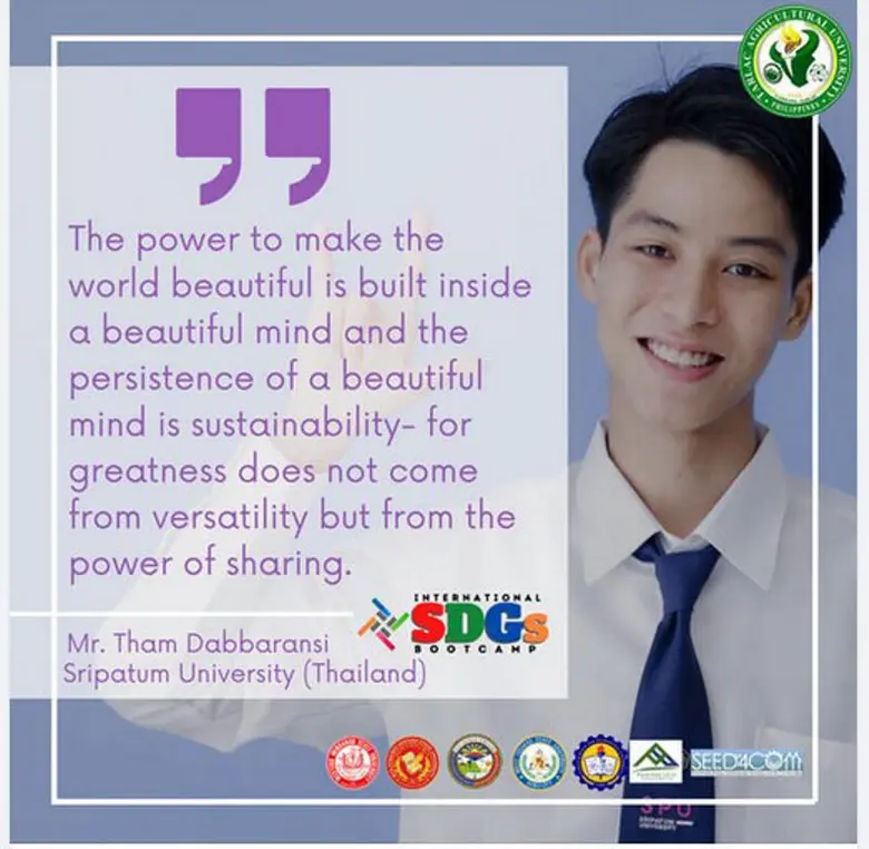 ร่วมยินดี "ธาม" เด็กเก่งจากรั้ว ITB SPU กับประสบการณ์เข้าร่วมโครงการระดับนานาชาติ "International SDGs Bootcamp for Students"