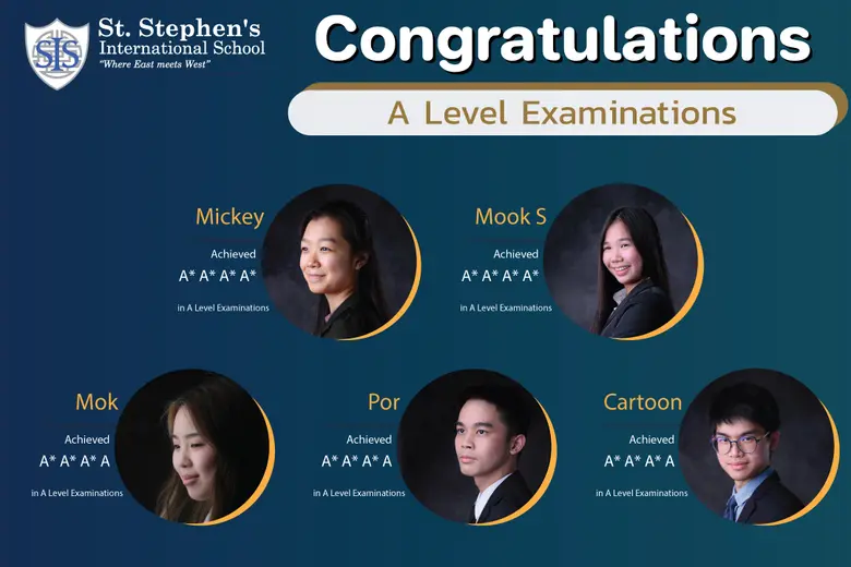 ร.ร.นานาชาติเซนต์สตีเฟ่นส์ (กรุงเทพฯ) เผย นักเรียนในระดับชั้น Year 11, 12 และ 13 ทำคะแนนสอบ IGCSE, AS และ A Level ยอดเยี่ยม!