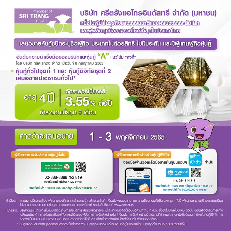 STA กำหนดอัตราดอกเบี้ยหุ้นกู้และหุ้นกู้ดิ...