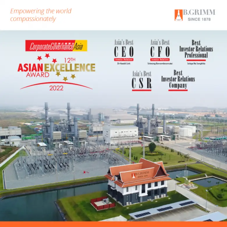 บี.กริม เพาเวอร์  คว้า 5 รางวัล Asian Excellence Awards 2022 สะท้อนศักยภาพผู้นำและธรรมาภิบาลที่ดี เพื่อสร้างความยั่งยืนให้แก่สังคม