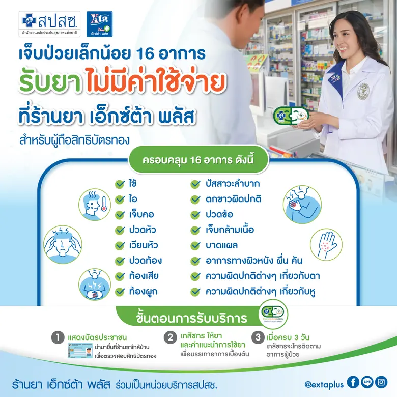 ร้านยา เอ็กซ์ต้า พลัส ร่วมเป็นหน่วยบริการสปสช. เสริมสร้างสุขภาพดีให้แก่คนไทย เพิ่มโอกาสการเข้าถึงการใช้ยาที่มีคุณภาพ