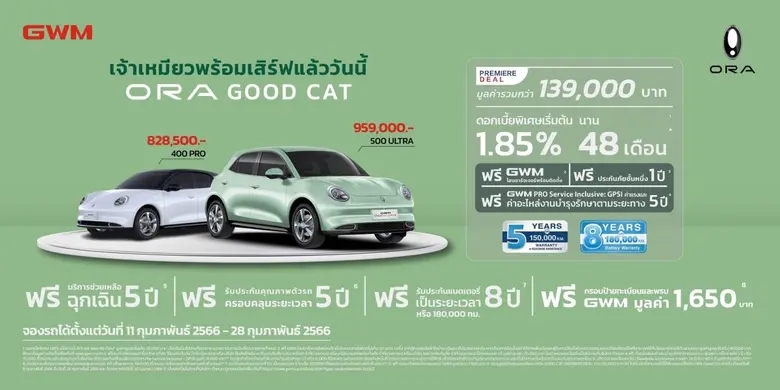 เกรท วอลล์ มอเตอร์ ฉลองครบรอบ 2 ปีในไทย เตรียมนำ TANK 500 TANK 300 และ ORA Grand Cat รุกตลาดปี 2566 พร้อมเปิดจอง ORA Good Cat อีกครั้ง ตอกย้ำความเป็น xEV Leader ในไทย