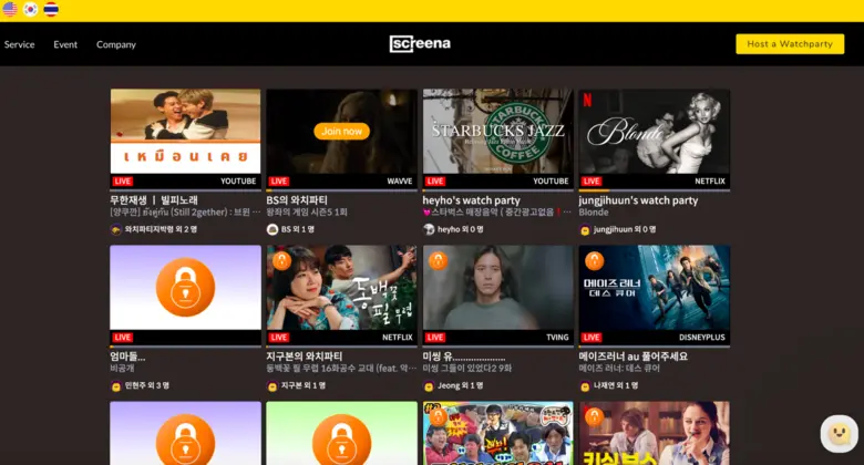 Screena : สุดยอดประสบการณ์รับชมปาร์ตี้ออนไลน์สำหรับแฟนหนังและละคร