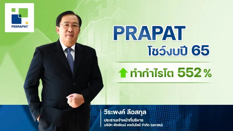 PRAPAT ปี 65 ท๊อปฟอร์ม กวาดรายได้รวม 958....
