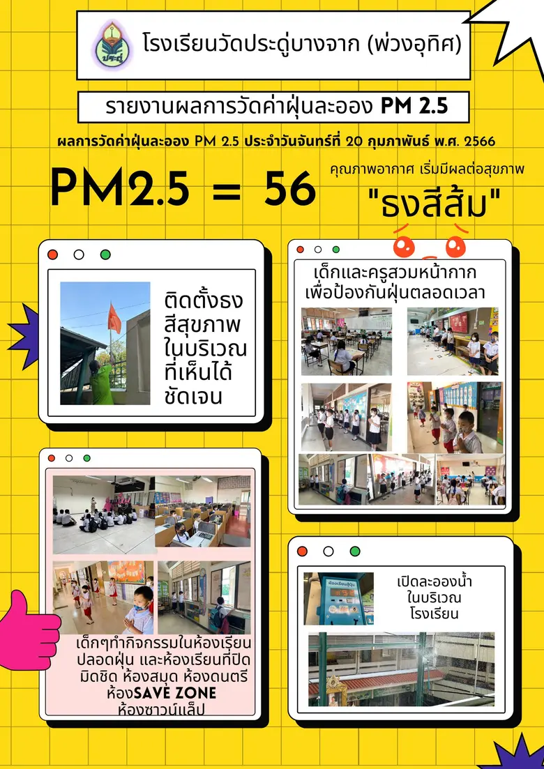 รร.สังกัด กทม.32 แห่ง ร่วมโครงการ "ห้องเรียนสู้ฝุ่น" จัดกิจกรรมเสริมหลักสูตรการเรียนรู้สู้ภัยฝุ่นในโรงเรียน