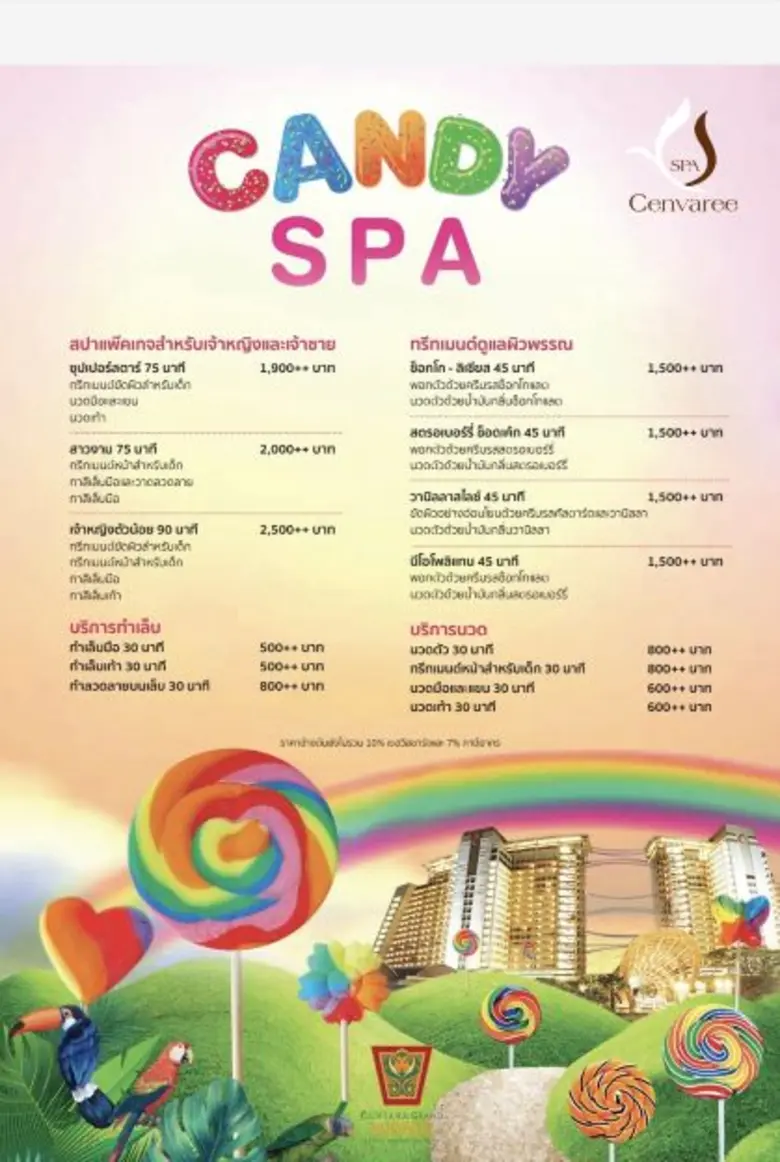 เซ็นทาราแกรนด์มิราจ พัทยา เปิด แคนดี้สปา สปาสำหรับเด็ก ธีมร้านขนมหวาน แห่งแรกในประเทศไทย ที่ สปาเซ็นวารี