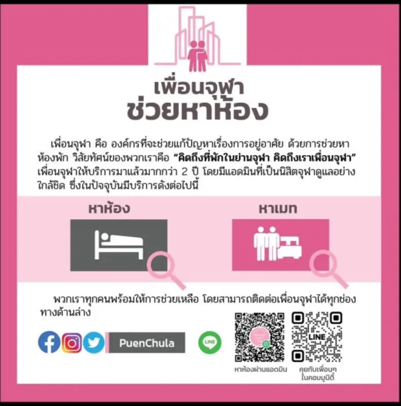 สุดปัง! "เพื่อนจุฬา" ธุรกิจหาห้องพักและเมทไปได้สวยด้วยคอนเซ็ปต์ "เพื่อนถึงเพื่อน"