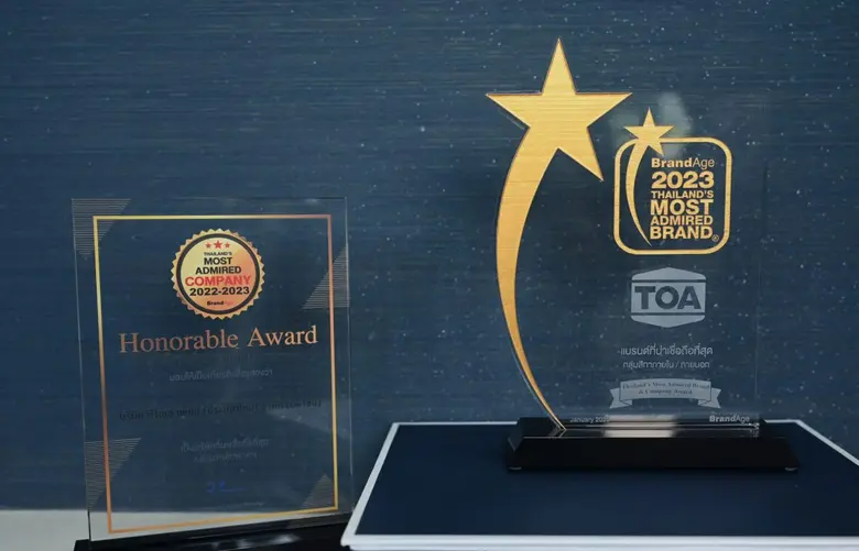 TOA ตอกย้ำสีเบอร์หนึ่ง คว้า 2 รางวัลใหญ่ 'สุดยอดแบรนด์สีและบริษัทต้นแบบของคนไทย' 2023 Thailand's Most Admired Brand &amp; Company