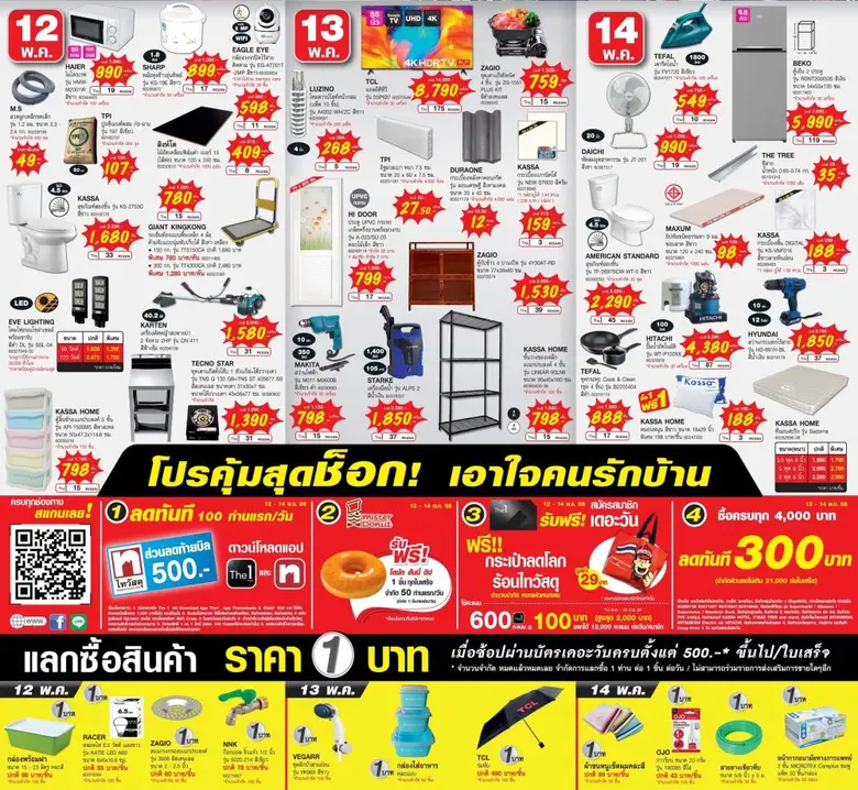 ฉลองรับสาขาที่ 70!! ไทวัสดุบุกชัยนาท ส่งดีลเด็ดสินค้าเพื่อบ้านราคาสุดพิเศษ ช้อปด่วน 12 - 14 พฤษภาคมนี้เท่านั้น!