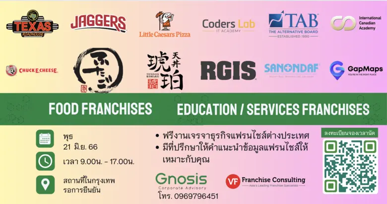 งานเจรจารับสิทธิแฟรนไชส์ต่างประเทศเพื่อขย...