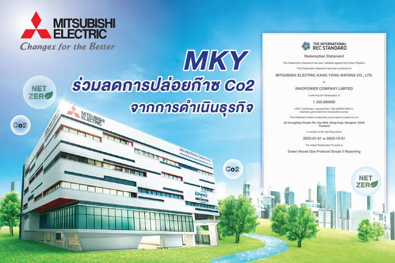 มิตซูบิชิ อีเล็คทริค ร่วมลดการปล่อยก๊าซ Co2 จากการดำเนินธุรกิจ