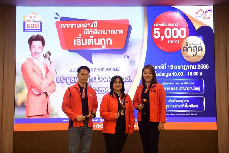 ธอส. เผยผลการจัดงานประมูลขายบ้านมือสอง ธอส. ประจำปี ครั้งที่ 2/2566 จำหน่ายได้ 448 รายการ มูลค่ารวม 513.21 ล้านบาท