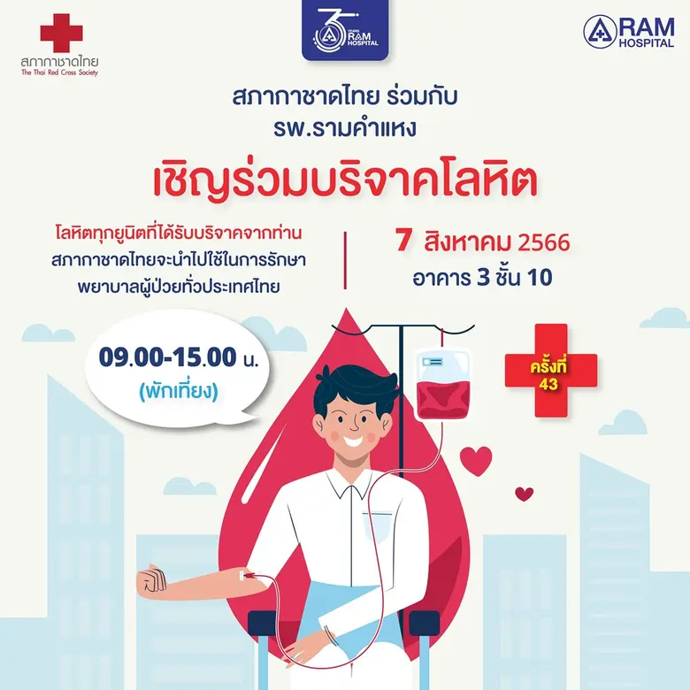 สภากาชาดไทย ร่วมกับ โรงพยาบาลรามคำแหง เชิ...