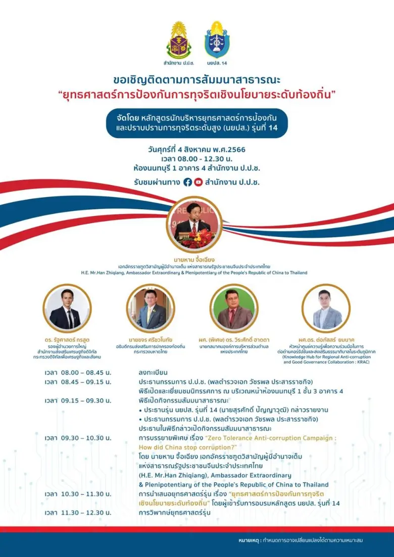 ผู้เข้าอบรมหลักสูตร นยปส.รุ่นที่ 14 สำนัก...