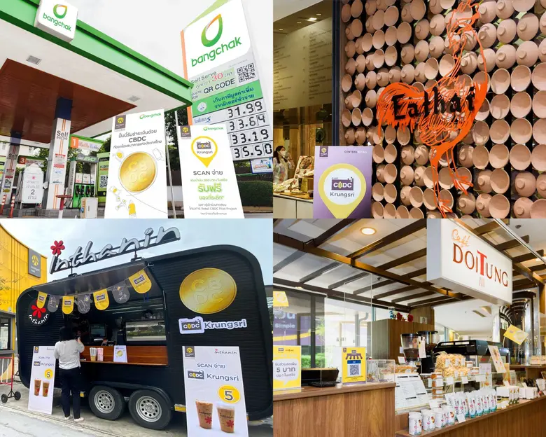 Krungsri joins forces with Central Food Retail, Doi Tung, Bangchak Service Station and Inthanin to test the use of Retail CBDC
