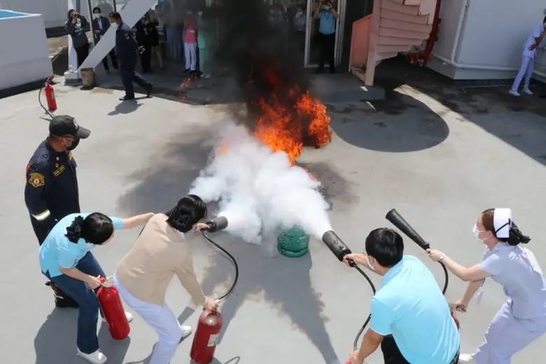 โรงพยาบาลหัวเฉียว จัดการซ้อมอพยพหนีไฟภาคกลางวัน ประจำปี 2566