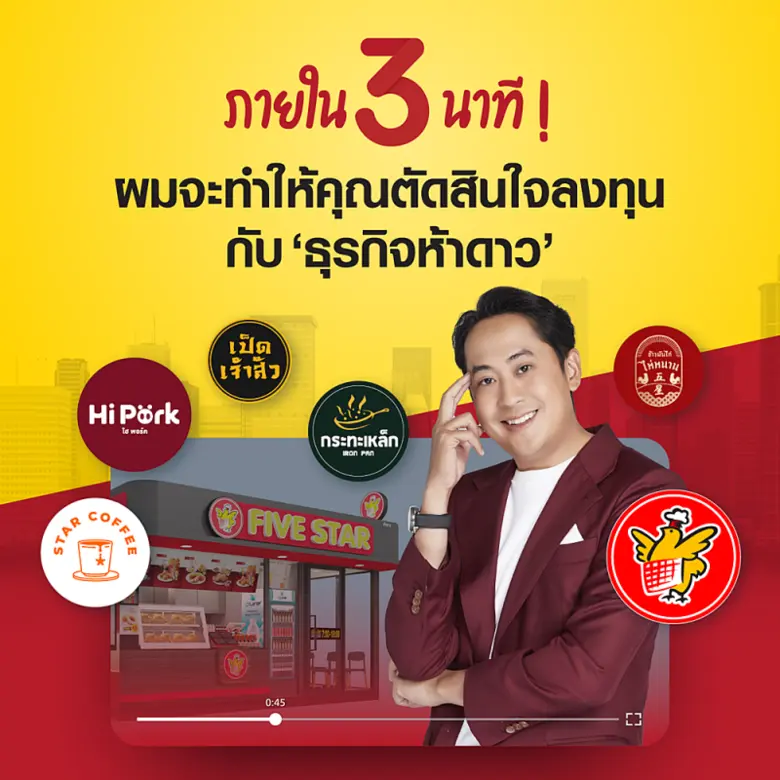 ธุรกิจห้าดาว ผู้นำธุรกิจแฟรนไชส์อาหาร เปิ...