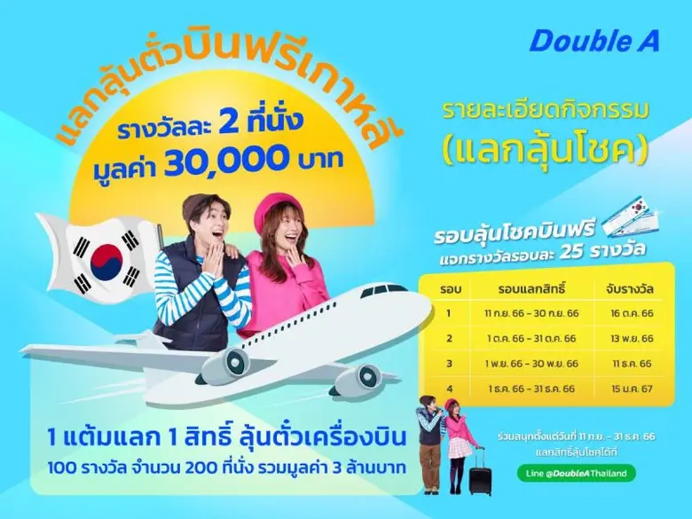 เปิดตัวแคมเปญ "Double A QR Rewards แจกใหญ่ ฟินไกลถึงเกาหลี"