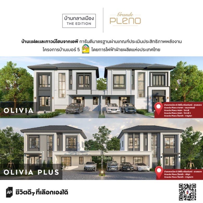เอพี ไทยแลนด์ ส่ง 13 โมเดล ทาวน์โฮมและบ้านแฝด คว้า "ฉลากบ้านเบอร์ 5" ทุกหลังไม่ใช่แค่ประหยัดพลังงาน แต่มุ่งส่งเสริมคุณภาพชีวิตที่ดีและยั่งยืน