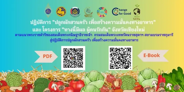 เชียงใหม่ จัดทำ E-Book สรุปผลการน้อมนำแนวพระราชดำริของสมเด็จพระกนิษฐาธิราชเจ้า กรมสมเด็จพระเทพรัตนราชสุดา ฯ เพื่อสร้างความมั่นคงทางอาหาร