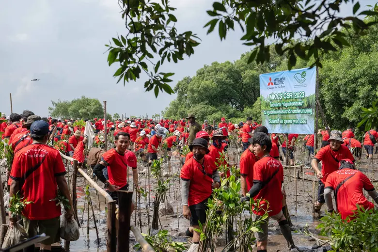 มิตซูบิชิ อีเล็คทริค ผนึกกำลังพนักงานฟื้นฟูป่าชายเลน ในกิจกรรม MKY CSR 2023 "The Giver Project"