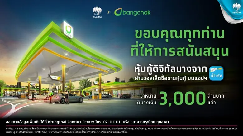 "หุ้นกู้ดิจิทัลบางจาก" ประสบความสำเร็จ ผู...