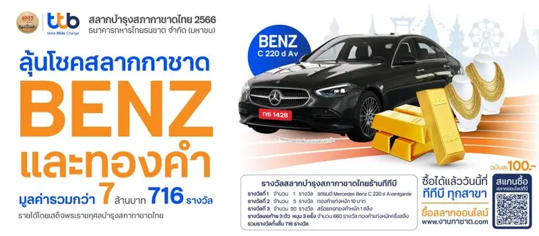 เปิดขายแล้ว! สลากกาชาดทีทีบี ปี 2566 โดยใ...