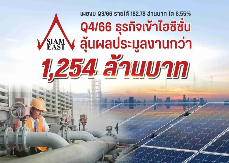 SE เผยงบ Q3/66 รายได้ 182.78 ล้านบาท โต 8.55% Q4/66 ธุรกิจเข้าไฮซีซั่น ลุ้นผลประมูลงานกว่า 1,254 ล้านบาท