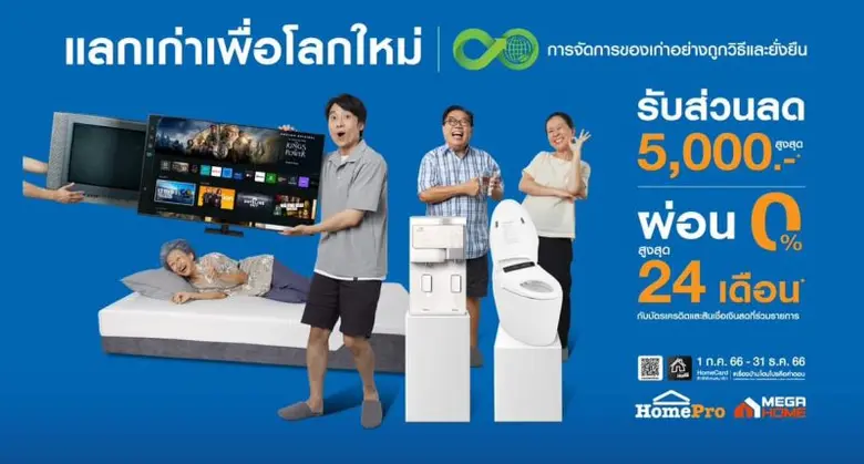 โฮมโปร ชวนคนไทยเปลี่ยนของเก่ามาใช้ของใหม่...
