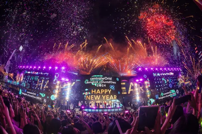 Thailand welcome 2024 at CentralWorld, Times Square of Asia - The only one World's Entertainment Countdown Landmark of All Time in the Heart of Bangkok