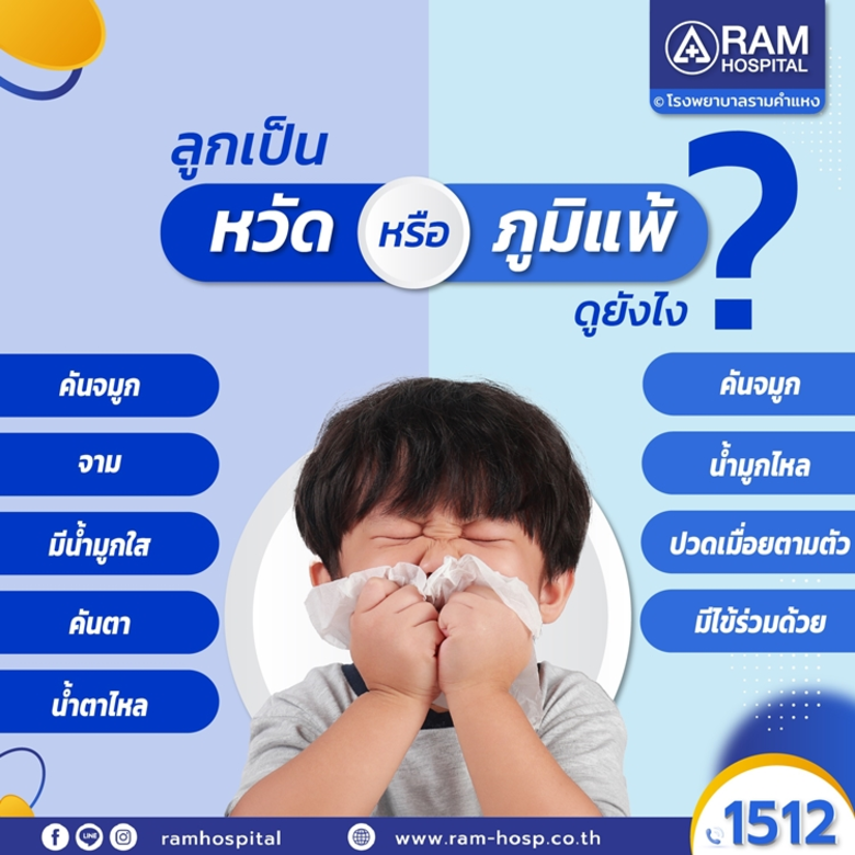 การจะแยกให้ชัดว่าลูกเป็นหวัดหรือภูมิแพ้นั...