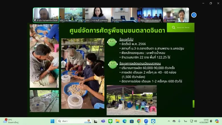 เกษตรเขต 2 ร่วมประชุมชี้แจงแนวทางการจัดการหนอนหัวดำมะพร้าวในพื้นที่ภาคตะวันตก