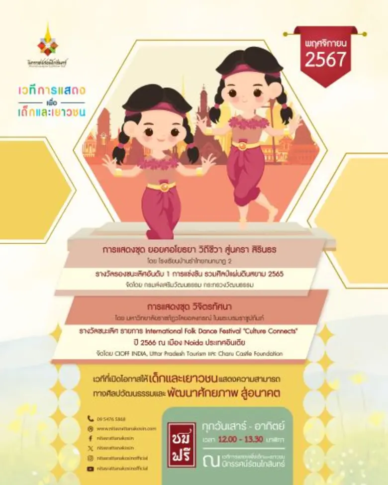 เวทีการแสดงเพื่อเด็กและเยาวชน นิทรรศน์รัต...