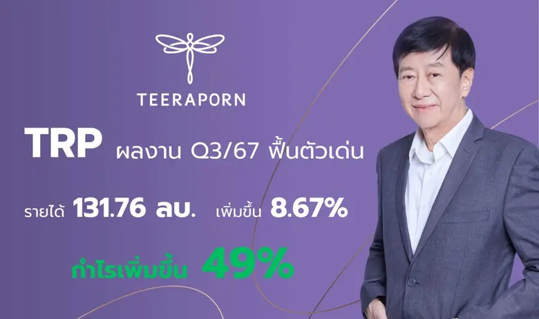 TRP ส่งสัญญาณฟื้นตัวไตรมาส 3/2567 กวาดกำไรสุทธิ 38....