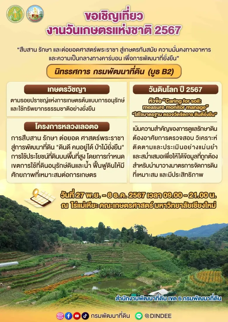 กรมพัฒนาที่ดิน ชวนร่วมงานวันเกษตรแห่งชาติ...