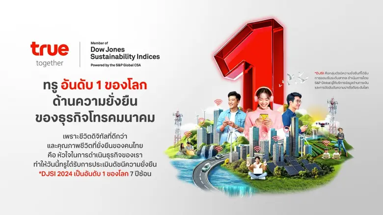 ทรู คอร์ปอเรชั่น ได้รับการจัดอันดับดัชนีค...