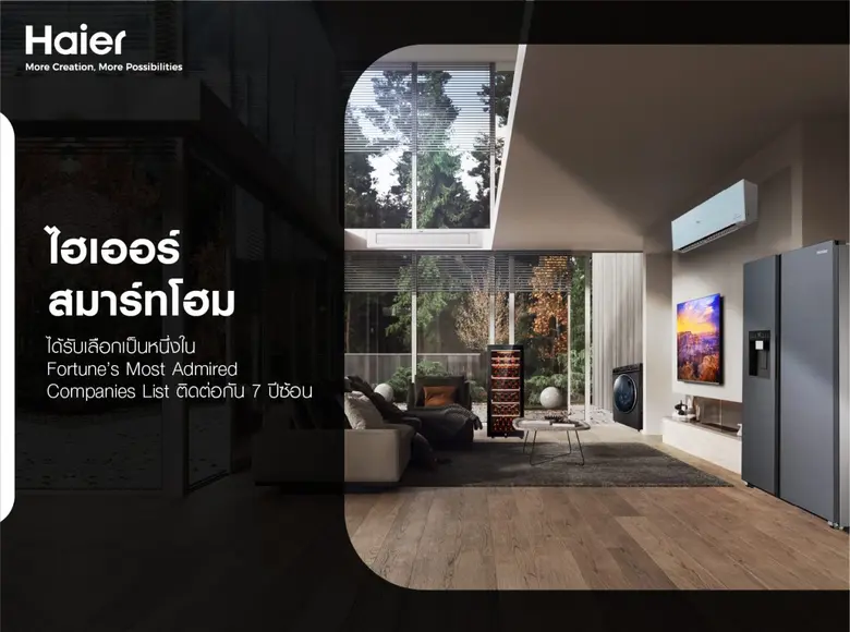 "ไฮเออร์ สมาร์ทโฮม" ติดอันดับบริษัทที่น่า...